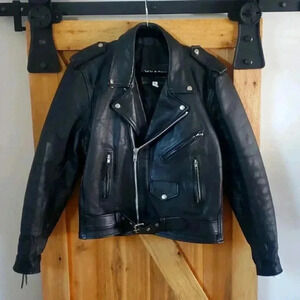 Wilsons Leather Vintage Biker Motorcycle Jacket Size Medium